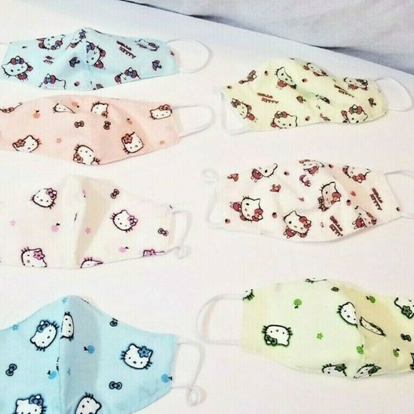 7x day WK HANDMADE Hello kitty cat FACE COVER MASK - Picture 1 of 12